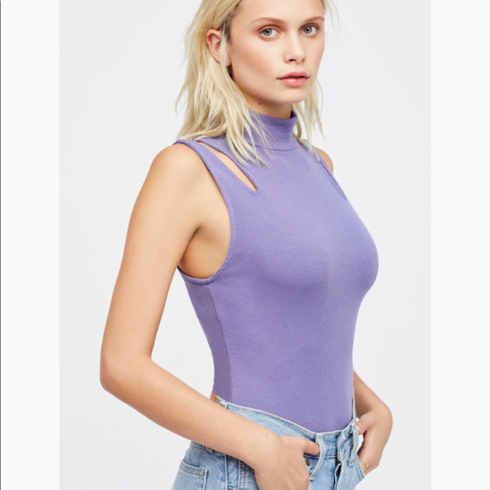Free People Purple Tank Bodysuit